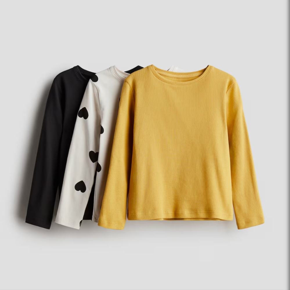 Girl's H&M 3-pack Long-sleeved Tops